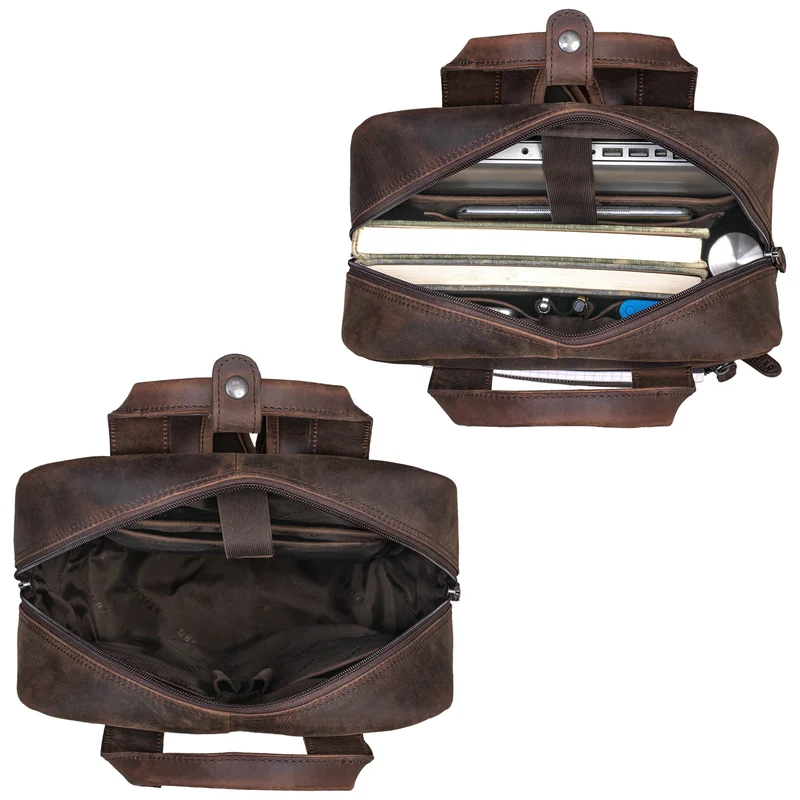 "Bryn" Leder Rucksack mit Laptopfach XL Business Rucksack Herren Damen