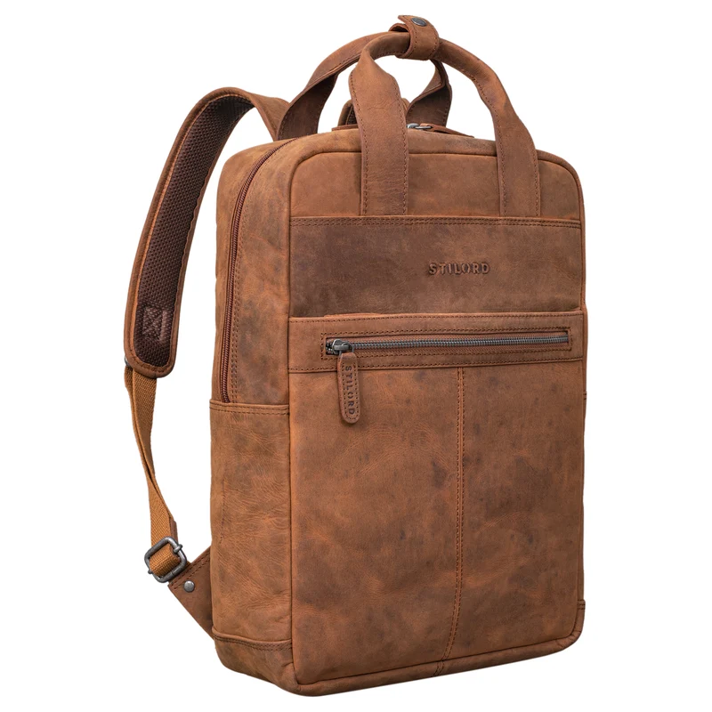 "Bryn" Leder Rucksack mit Laptopfach XL Business Rucksack Herren Damen