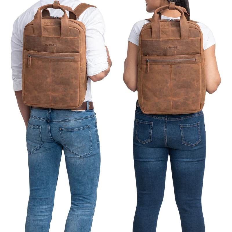 "Bryn" Leder Rucksack mit Laptopfach XL Business Rucksack Herren Damen