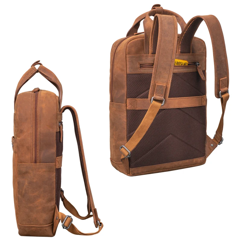"Bryn" Leder Rucksack mit Laptopfach XL Business Rucksack Herren Damen