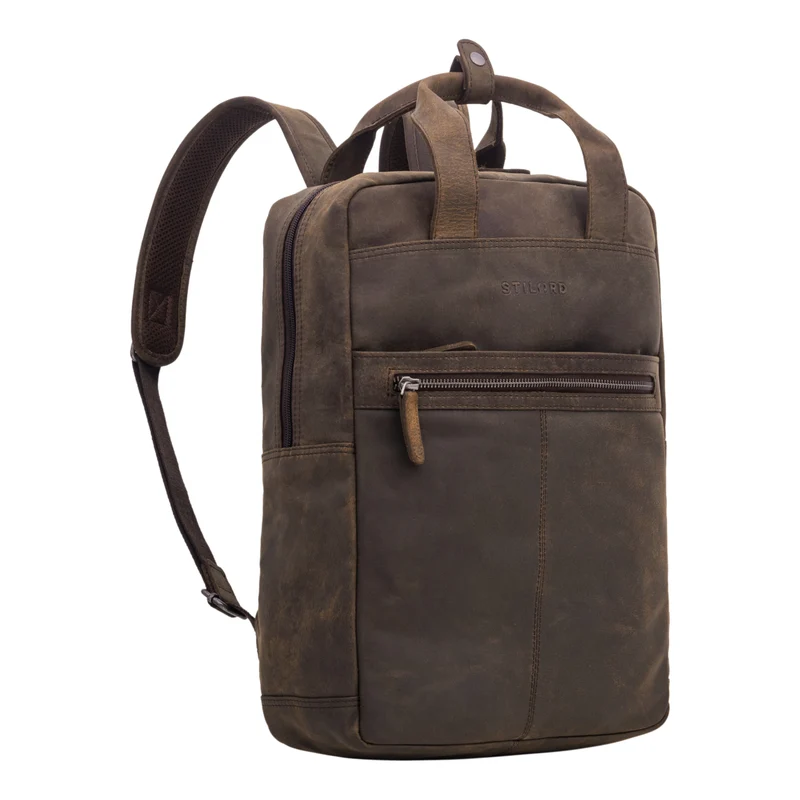 "Bryn" Leder Rucksack mit Laptopfach XL Business Rucksack Herren Damen