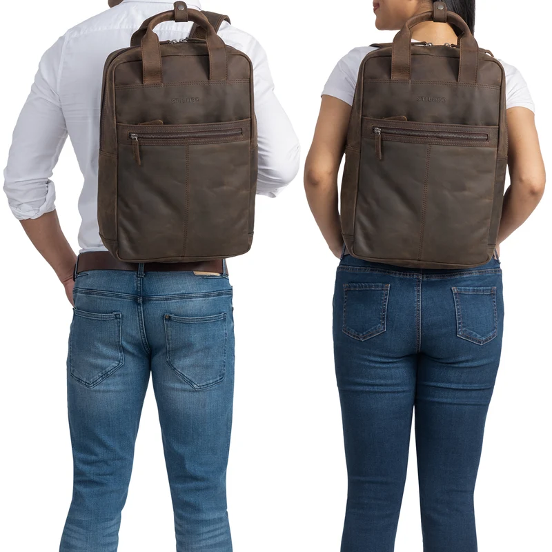 "Bryn" Leder Rucksack mit Laptopfach XL Business Rucksack Herren Damen