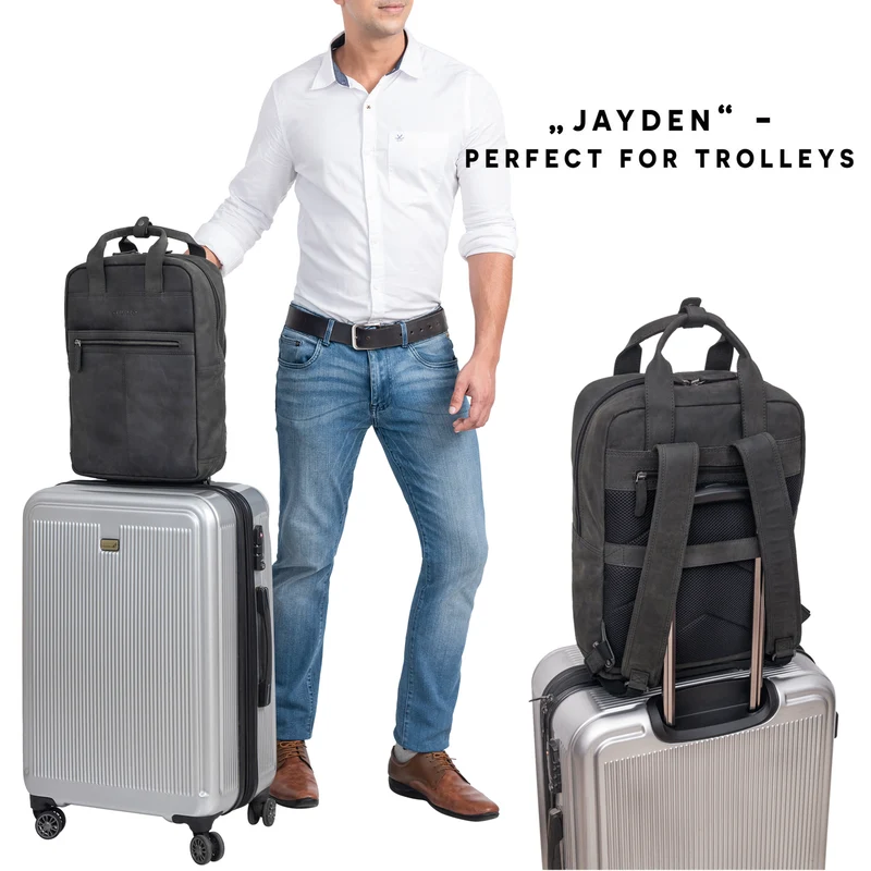 "Bryn" Leder Rucksack mit Laptopfach XL Business Rucksack Herren Damen