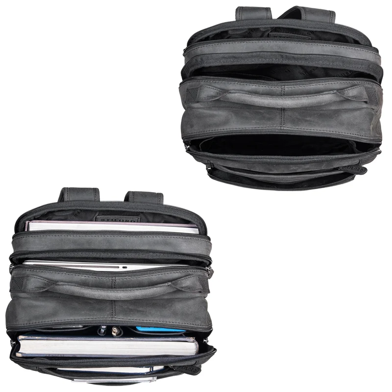 "Harlow" Leder Rucksack für Herren XL mit Laptop Fach 15 bis 17 Zoll groß