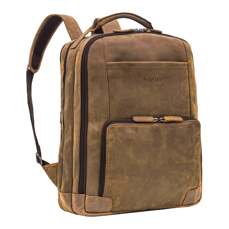 "Harlow" Leder Rucksack für Herren XL mit Laptop Fach 15 bis 17 Zoll groß