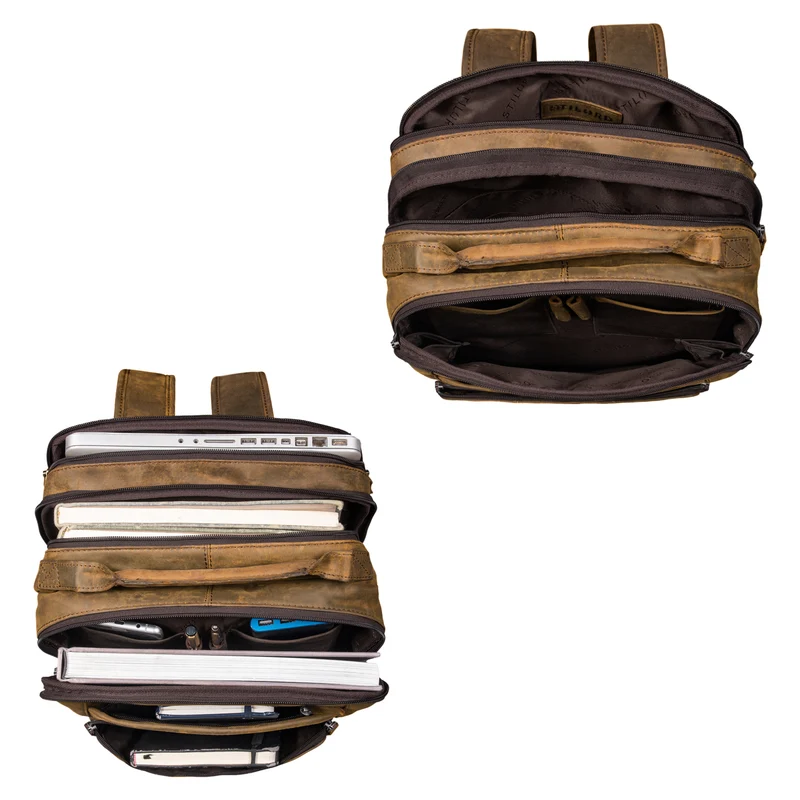 "Harlow" Leder Rucksack für Herren XL mit Laptop Fach 15 bis 17 Zoll groß