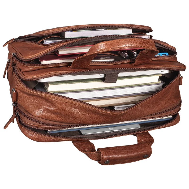 "Calisto" Extra Große Arbeitstasche Leder Vintage XX Aktentasche