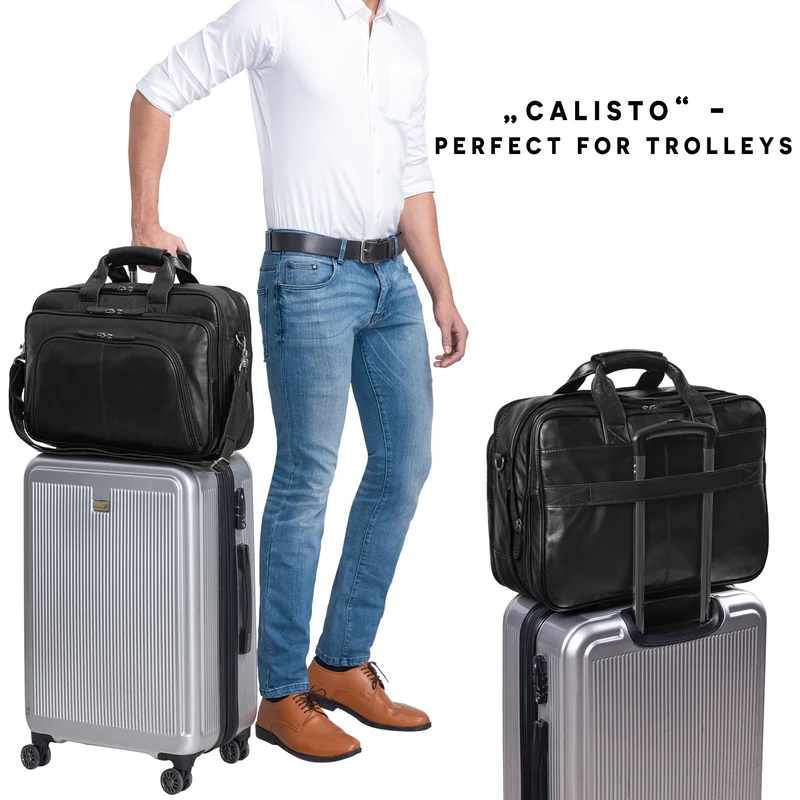 "Calisto" Extra Große Arbeitstasche Leder Vintage XX Aktentasche