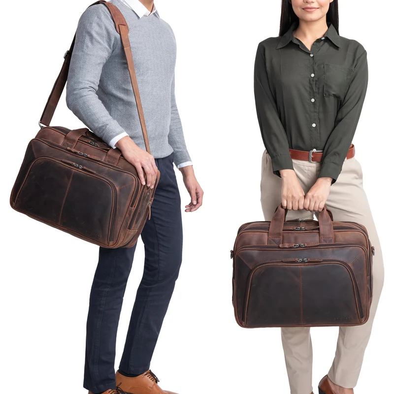 "Calisto" Extra Große Arbeitstasche Leder Vintage XX Aktentasche
