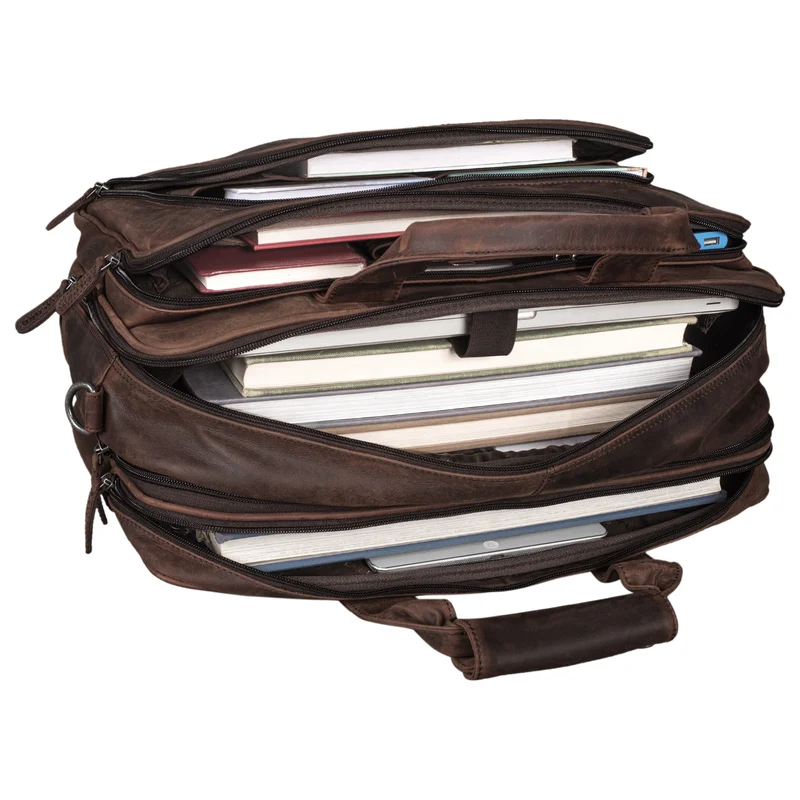 "Calisto" Extra Große Arbeitstasche Leder Vintage XX Aktentasche