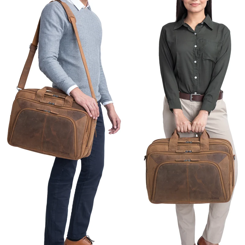"Calisto" Extra Große Arbeitstasche Leder Vintage XX Aktentasche