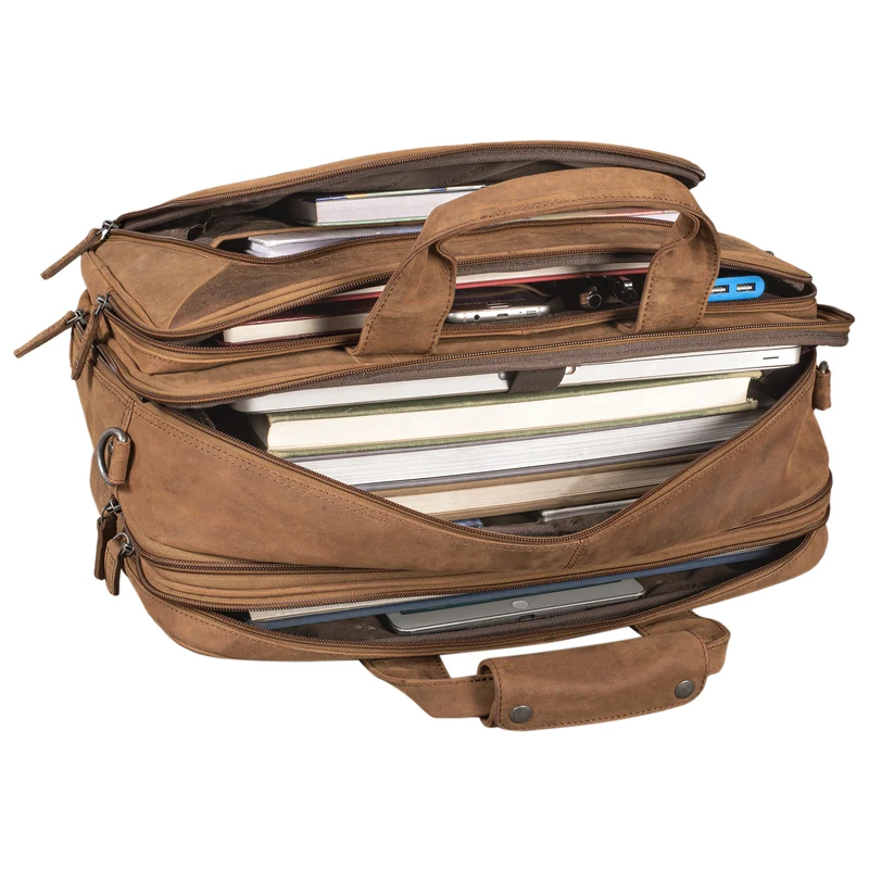 "Calisto" Extra Große Arbeitstasche Leder Vintage XX Aktentasche