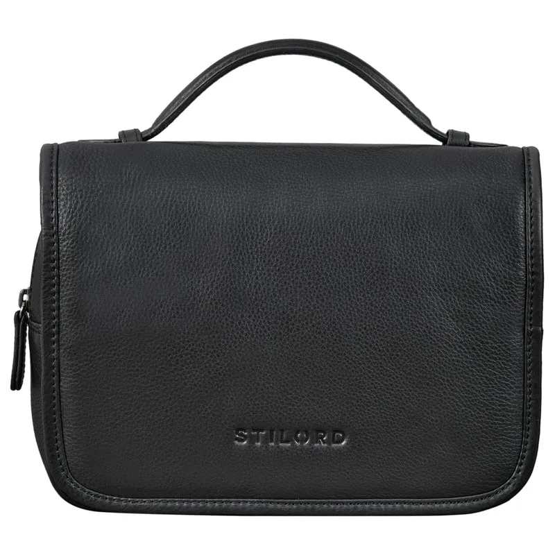 "Arlo" Kulturtasche Leder zum Aufhängen mit Henkel und Ring Unisex