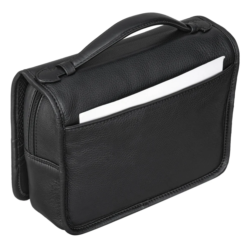 "Arlo" Kulturtasche Leder zum Aufhängen mit Henkel und Ring Unisex