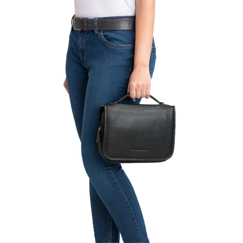 "Arlo" Kulturtasche Leder zum Aufhängen mit Henkel und Ring Unisex