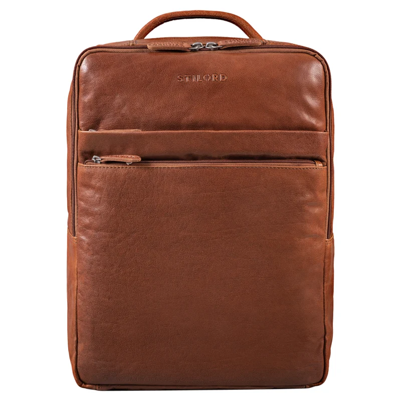 "Brooklyn" Großer Laptop Rucksack Echtleder mit 15.6 Zoll Laptopfach