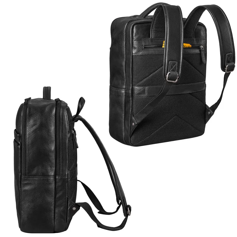 "Brooklyn" Großer Laptop Rucksack Echtleder mit 15.6 Zoll Laptopfach