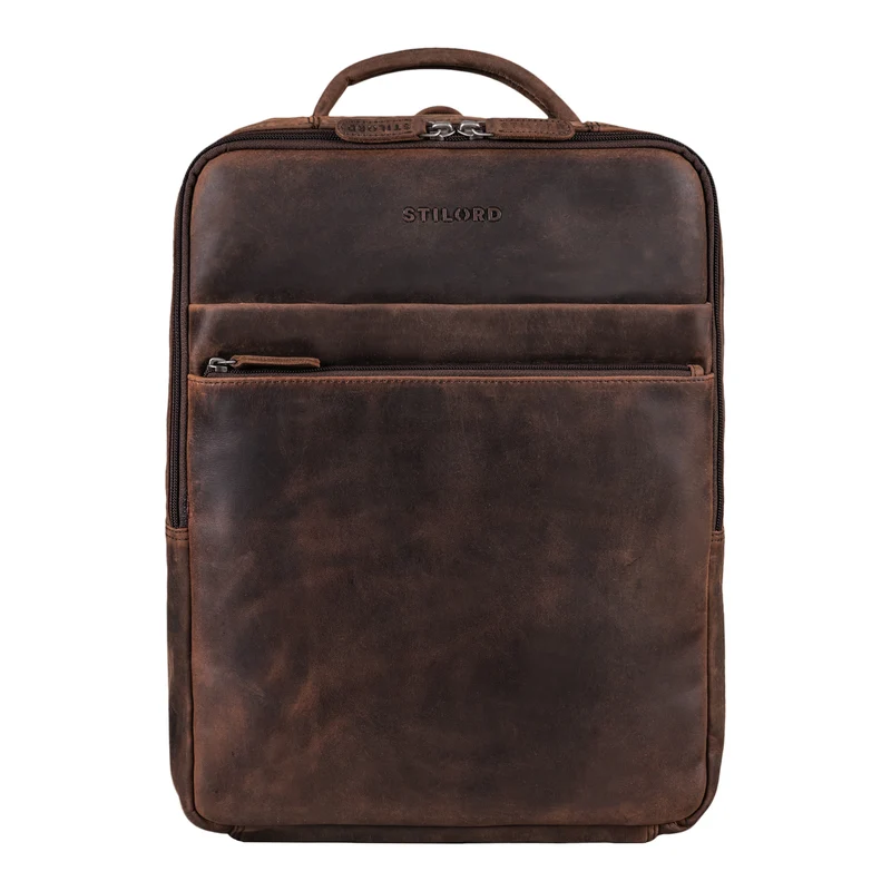 "Brooklyn" Großer Laptop Rucksack Echtleder mit 15.6 Zoll Laptopfach