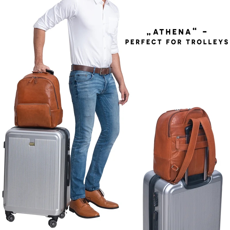 "Athena" Rucksack Damen groß Leder