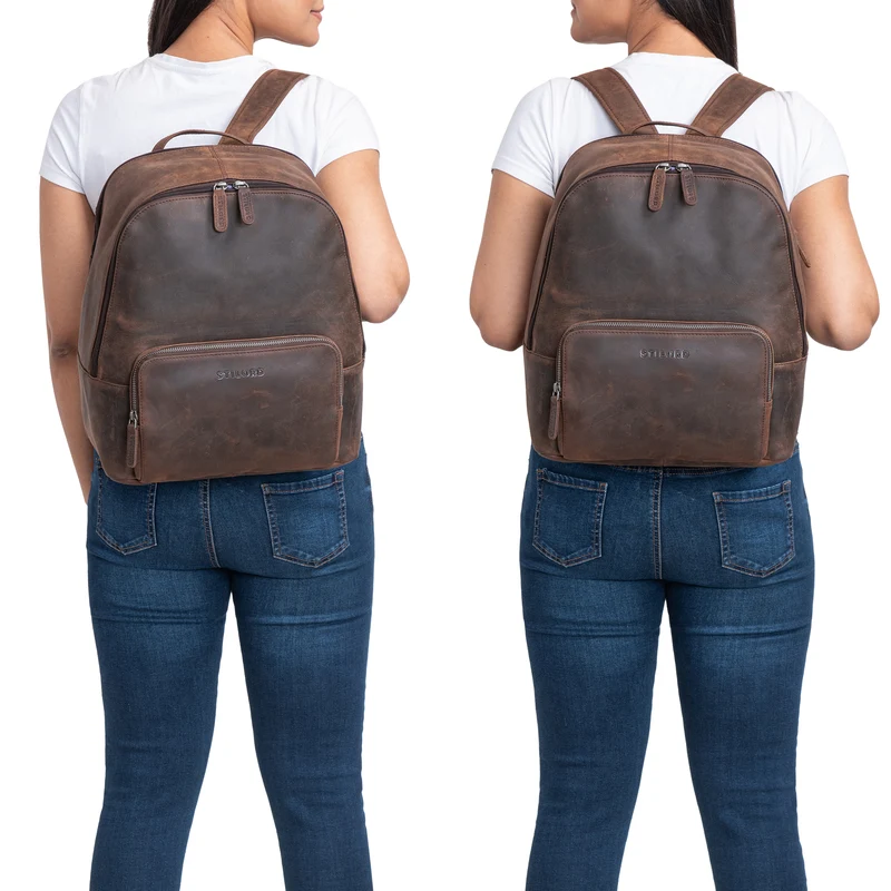 "Athena" Rucksack Damen groß Leder