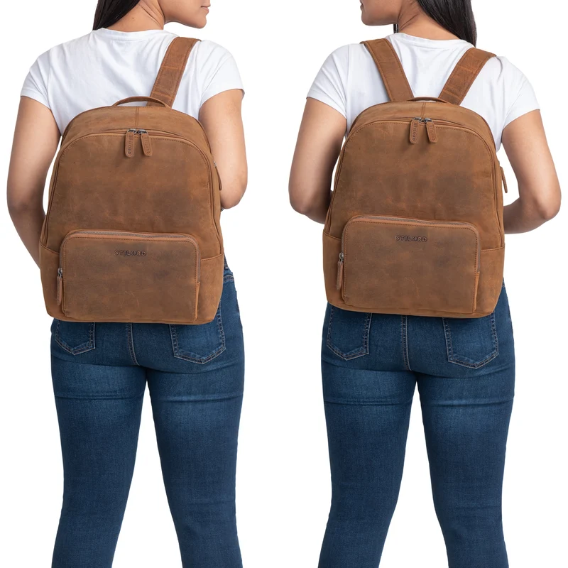 "Athena" Rucksack Damen groß Leder