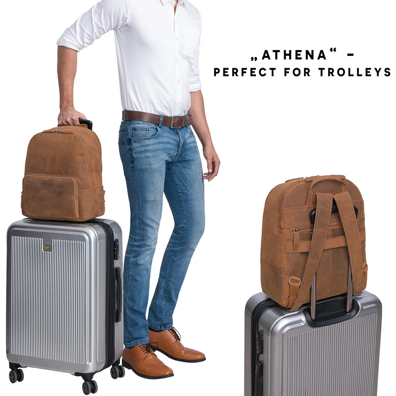 "Athena" Rucksack Damen groß Leder