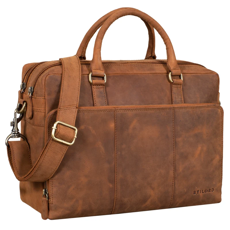 "Isaac" Leder Businesstasche Vintage
