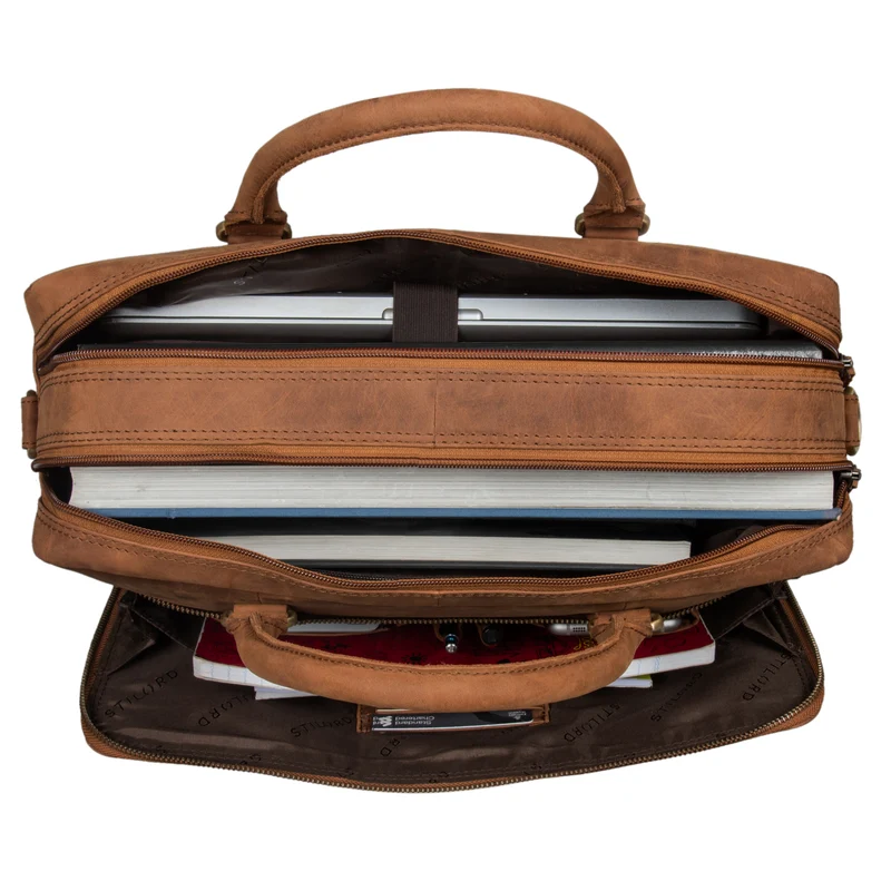 "Isaac" Leder Businesstasche Vintage