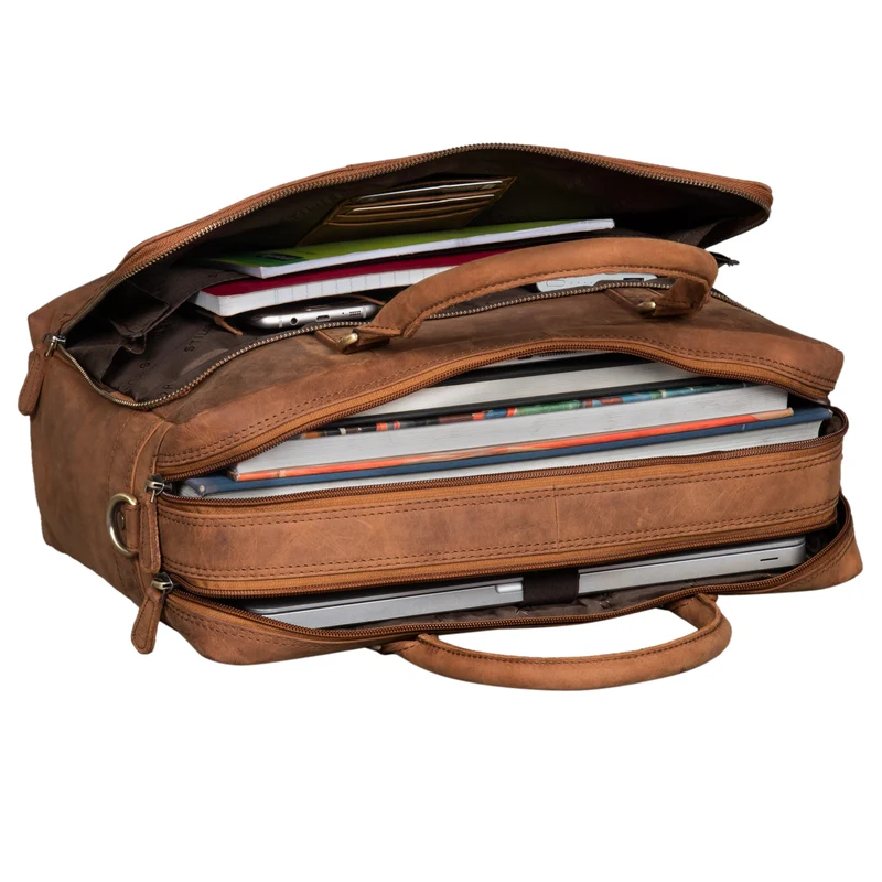 "Isaac" Leder Businesstasche Vintage