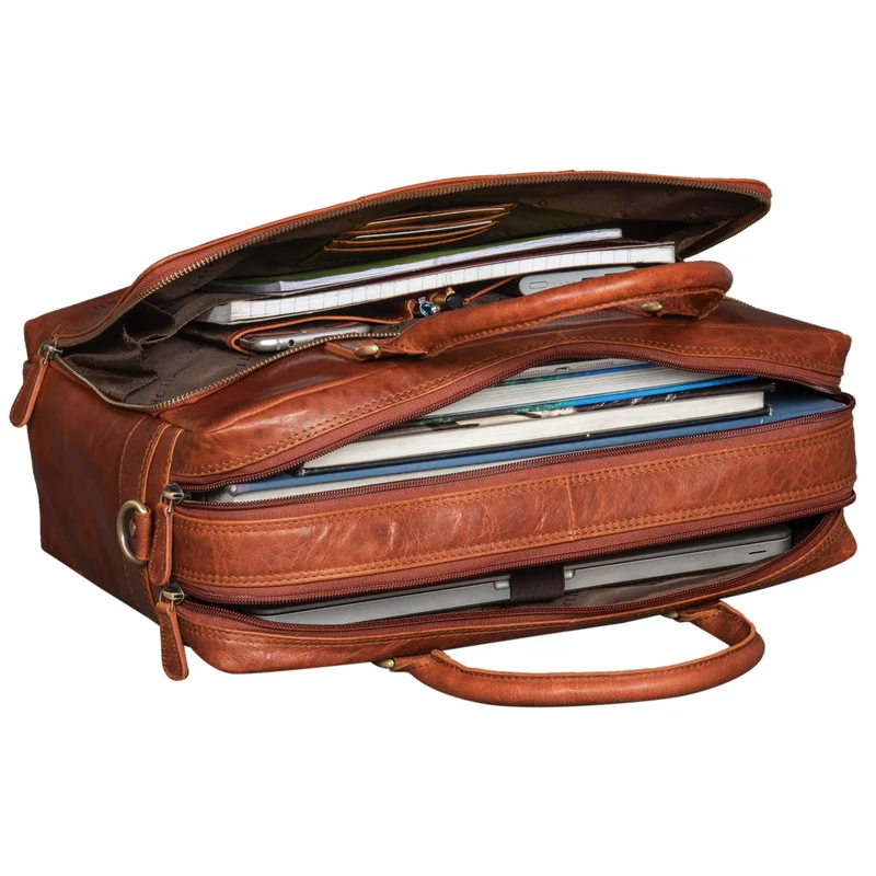 "Isaac" Leder Businesstasche Vintage