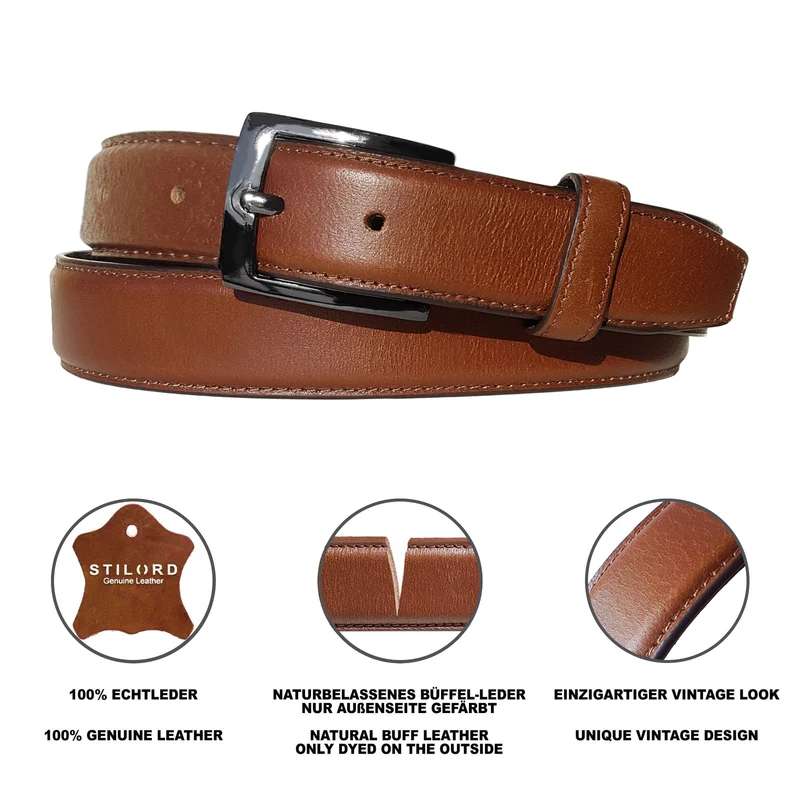 "Dean" Anzuggürtel Herren Leder