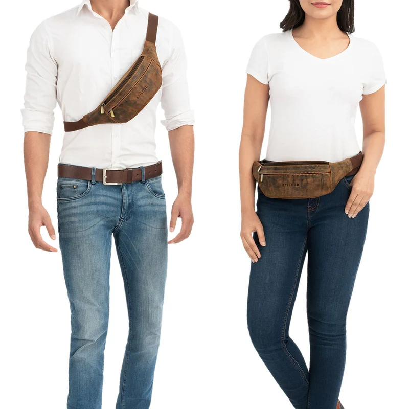 "Lormeva" Gürteltasche Leder Cross-Body Tasche