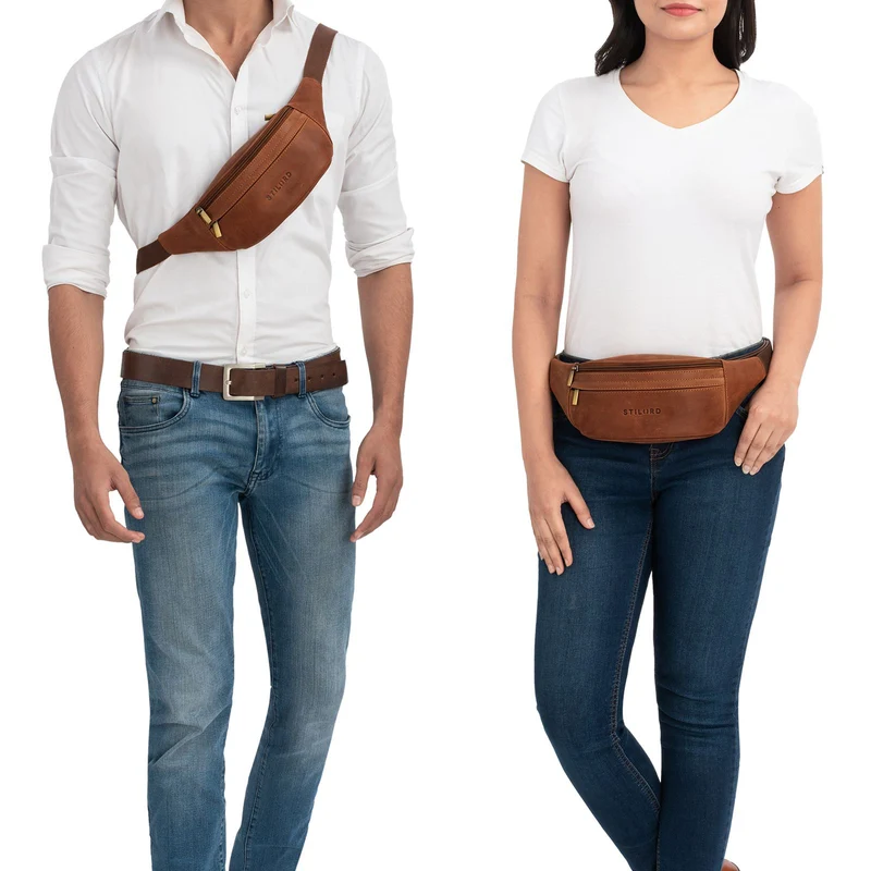 "Lormeva" Gürteltasche Leder Cross-Body Tasche
