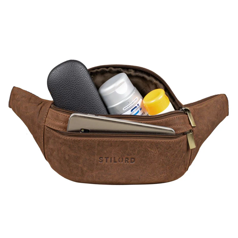 "Lormeva" Gürteltasche Leder Cross-Body Tasche