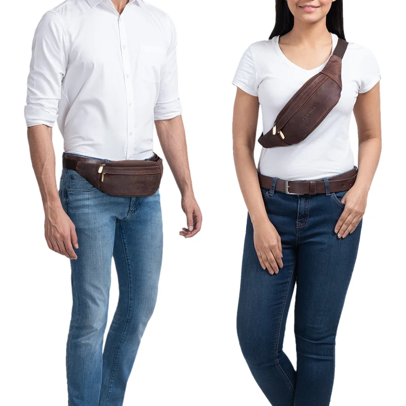 "Lormeva" Gürteltasche Leder Cross-Body Tasche
