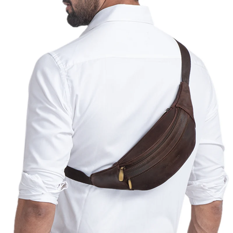 "Lormeva" Gürteltasche Leder Cross-Body Tasche
