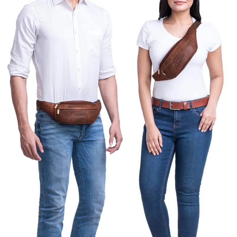 "Lormeva" Gürteltasche Leder Cross-Body Tasche
