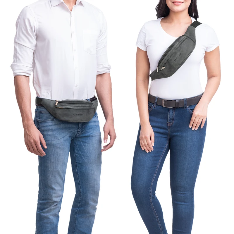 "Lormeva" Gürteltasche Leder Cross-Body Tasche