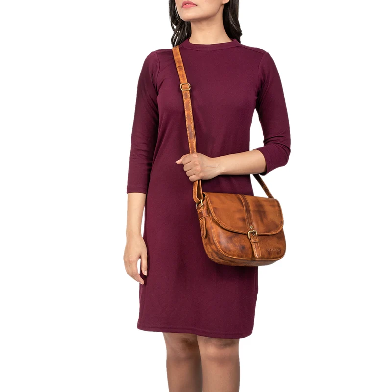 "Leni" Damen Umhängetasche Leder Handtasche