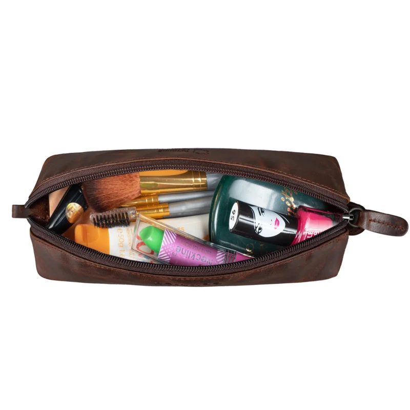 STILORD "Yuma II" Kosmetiktasche Klein Leder