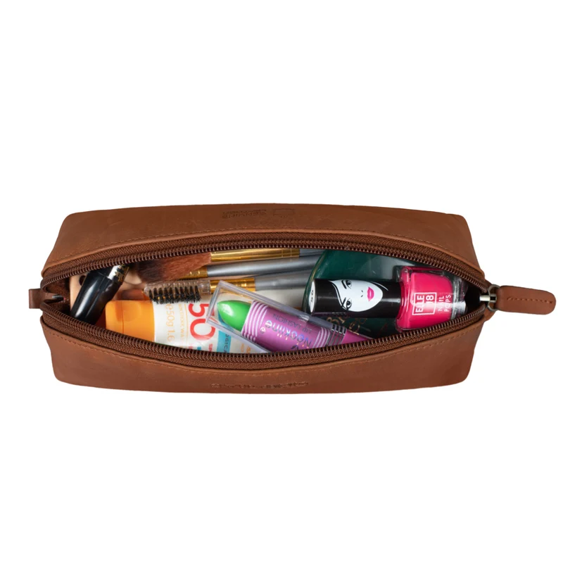 STILORD "Yuma II" Kosmetiktasche Klein Leder