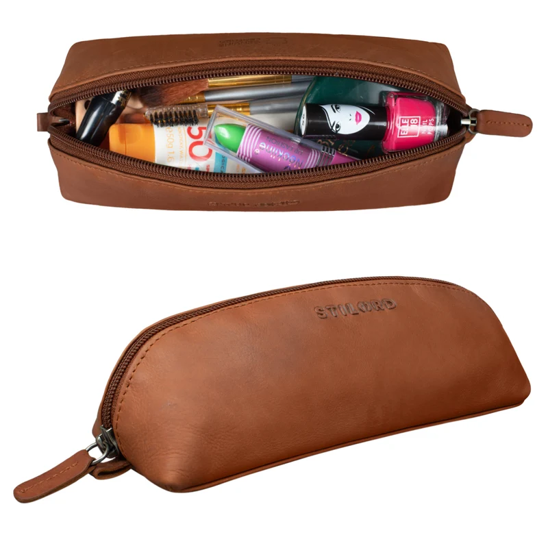 STILORD "Yuma II" Kosmetiktasche Klein Leder