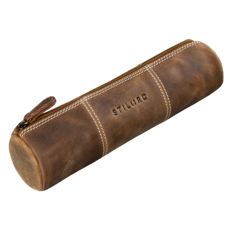 "Cato" Vintage Leder Federmappe rund