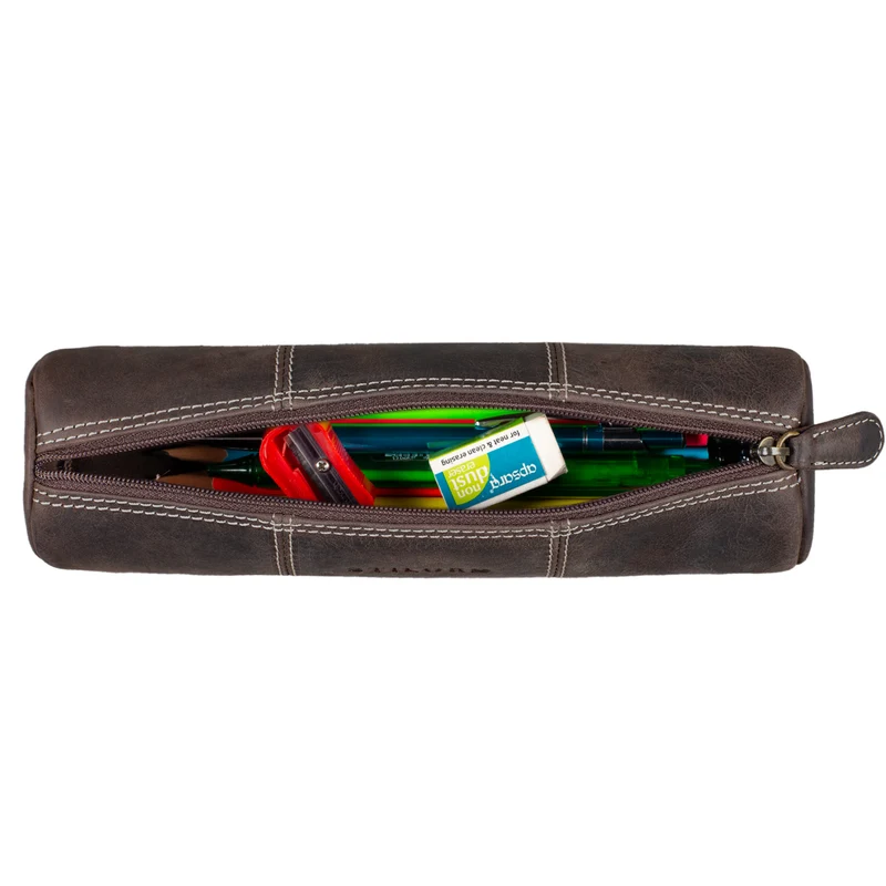 "Cato" Vintage Leder Federmappe rund