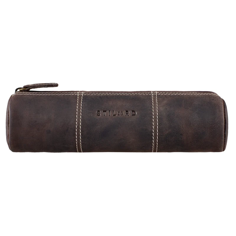 "Cato" Vintage Leder Federmappe rund