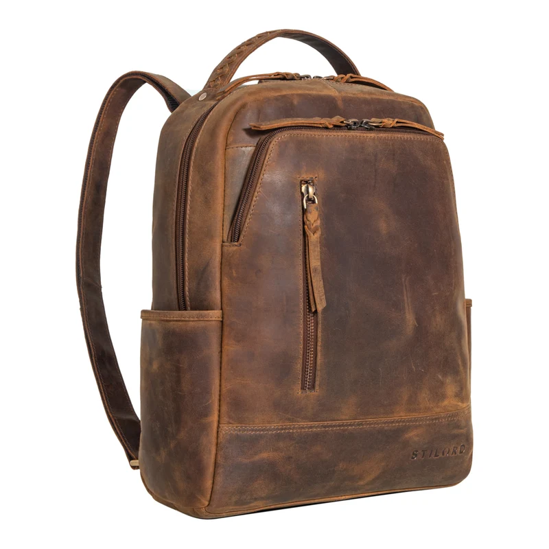 "Aiden" Moderner Vintage Leder Rucksack Unisex mittel-groß