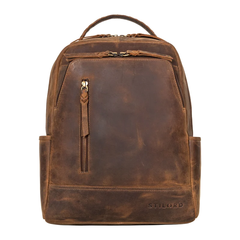 "Aiden" Moderner Vintage Leder Rucksack Unisex mittel-groß