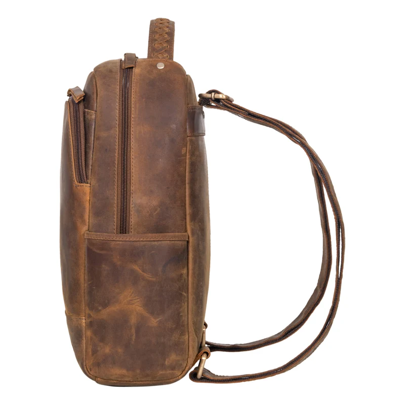 "Aiden" Moderner Vintage Leder Rucksack Unisex mittel-groß