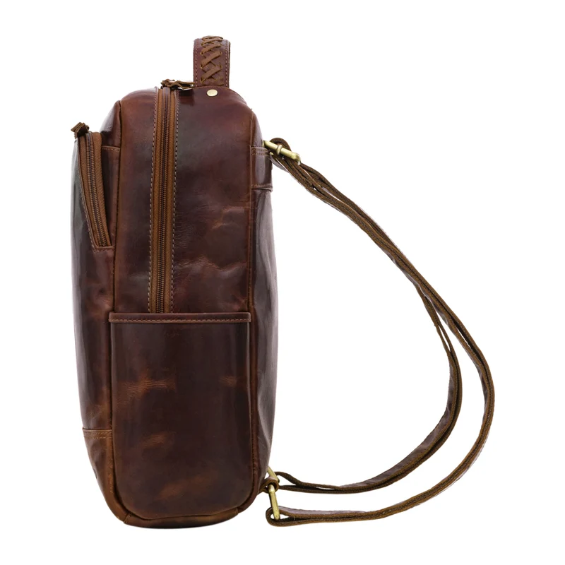 "Aiden" Moderner Vintage Leder Rucksack Unisex mittel-groß