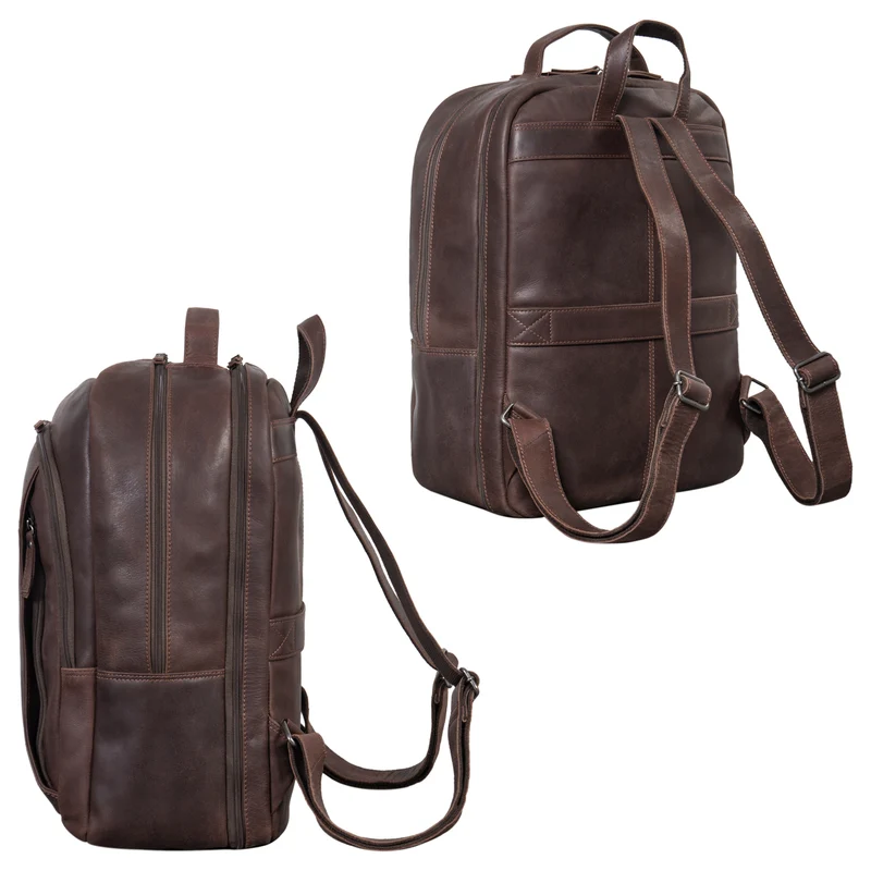 "Florin" XXL Business Rucksack Leder für 17 Zoll Laptop Herren & Damen